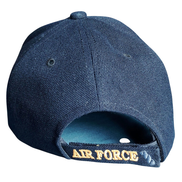 United States Air Force Embroidered Insignia Laurels Black Yellow Hook Loop Hat - Picture 3 of 6